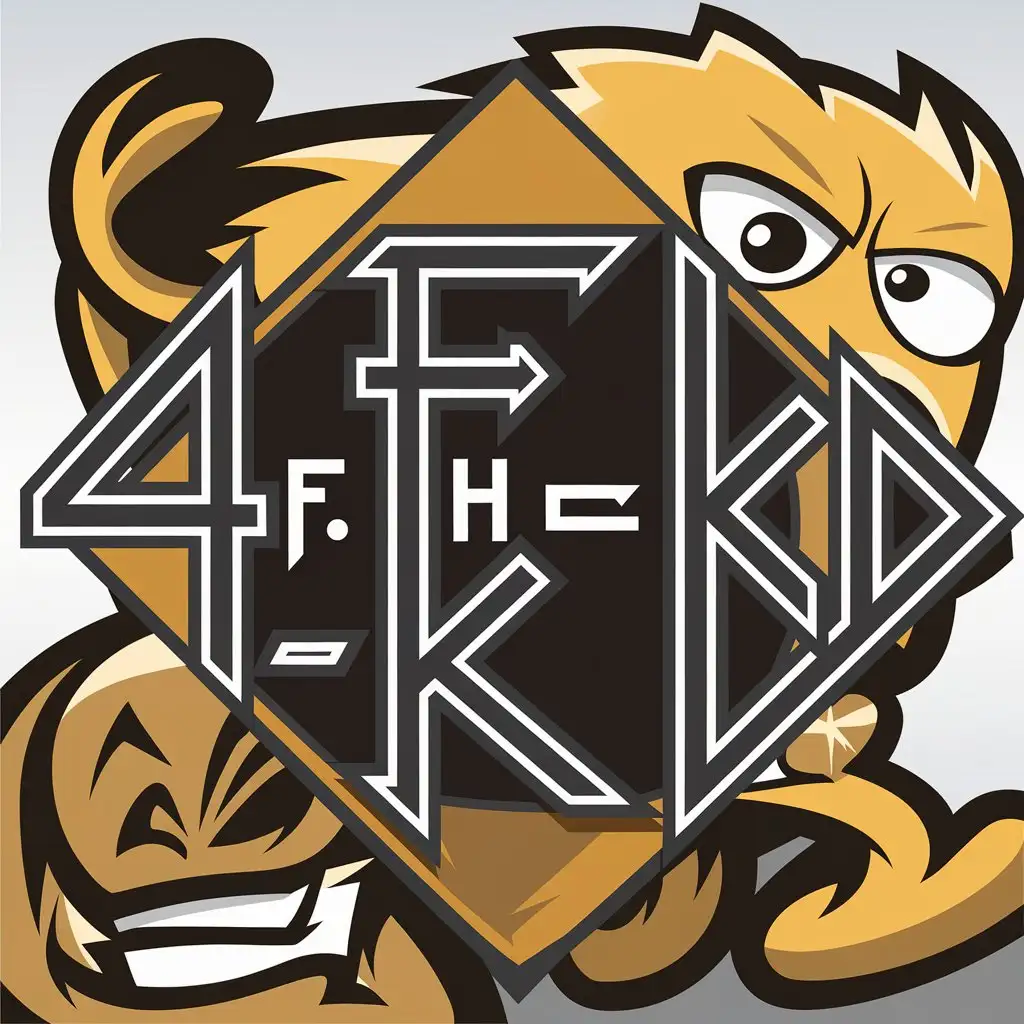 LOGO Design for 4FHKD Runes Text with Angry Flippy Background and Complex Elements