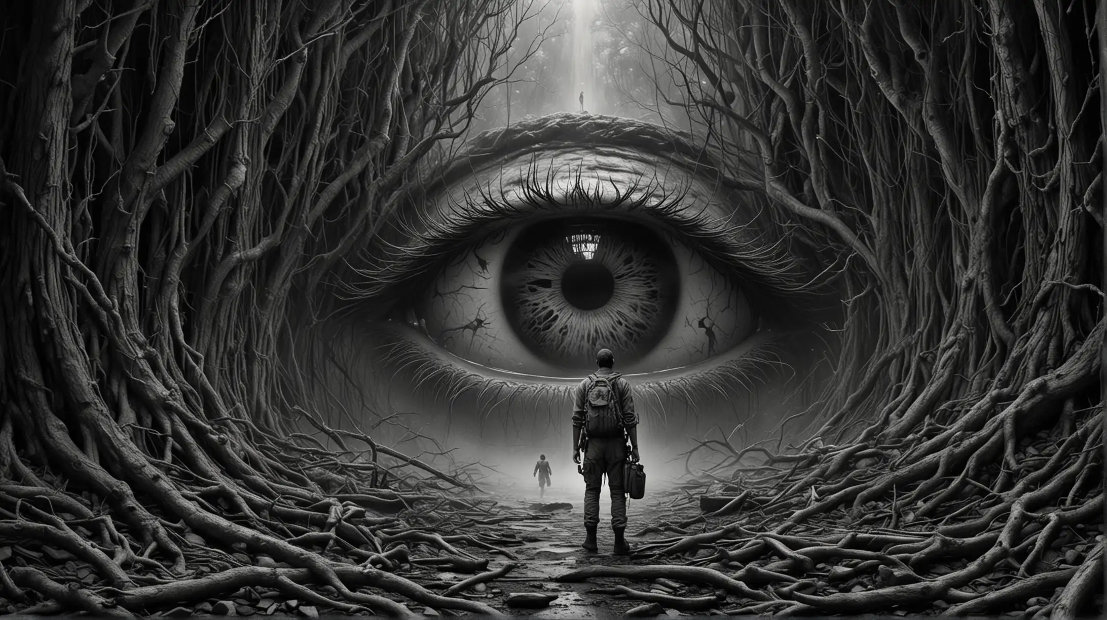 Surreal Contrast of Fear and Bravery in Detailed Artwork