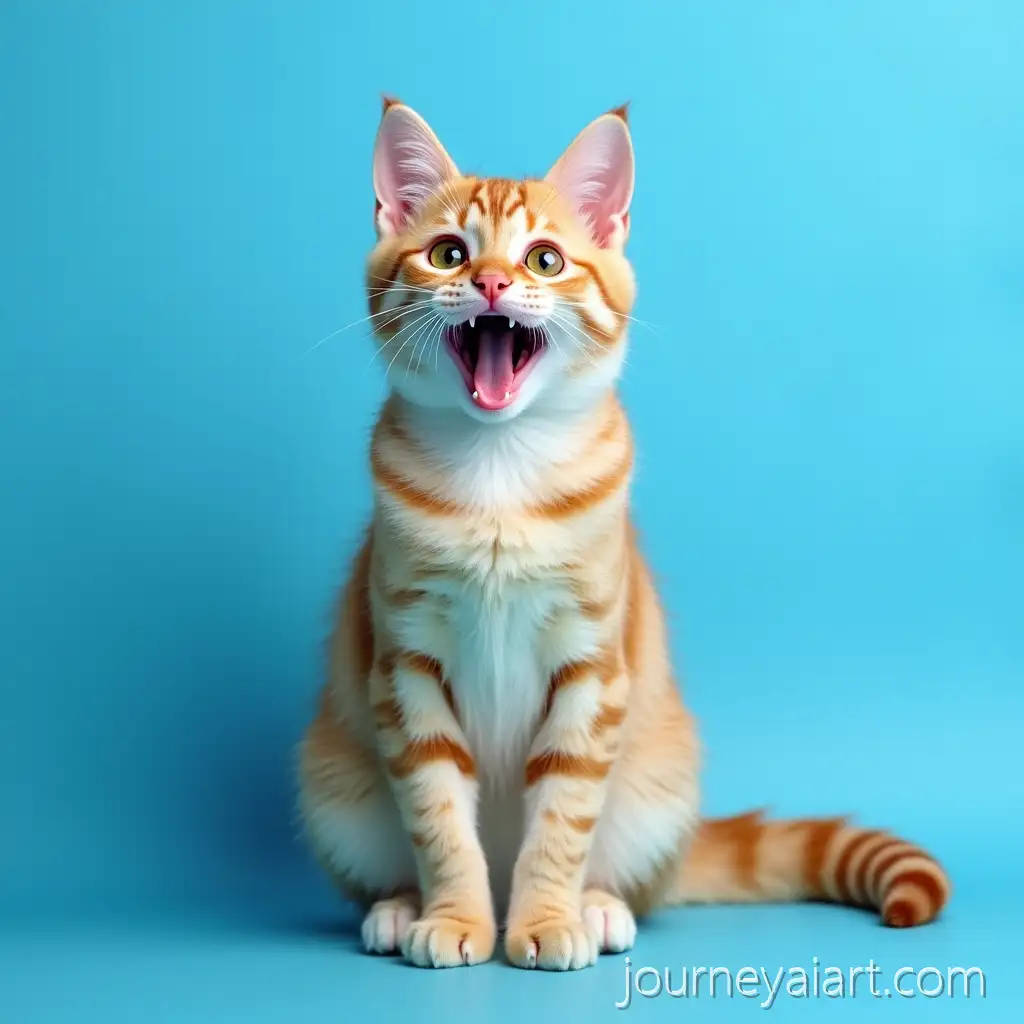 Cute-Cat-Sitting-on-Blue-Background-withAI-Image-Prompt-Expansion-Paws-for-Instagram-Post-Ad