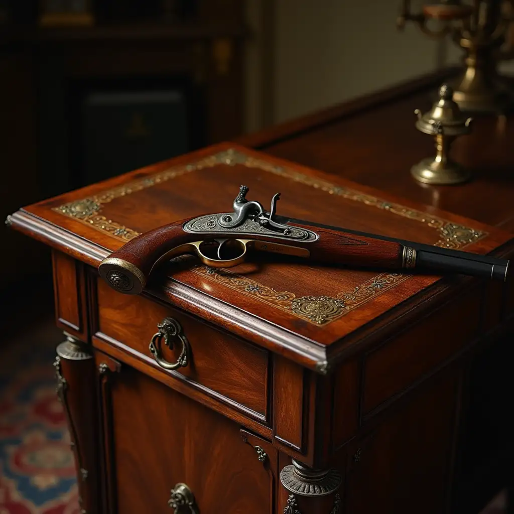 Elegant-18th-Century-Desk-with-Handgun