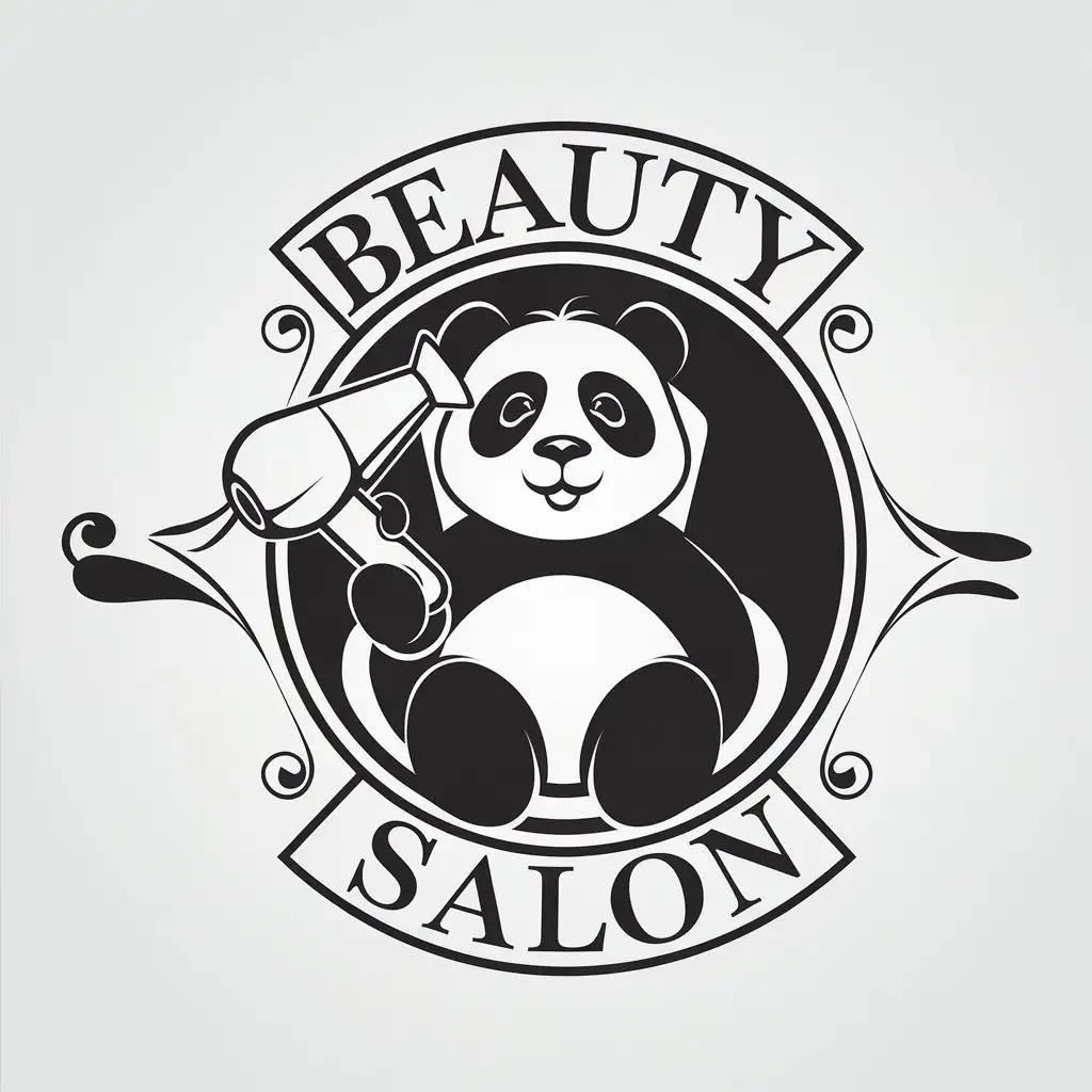 a vector logo design,with the text "Beauty salon", main symbol:Panda,complex,be used in Beauty Spa industry,clear background