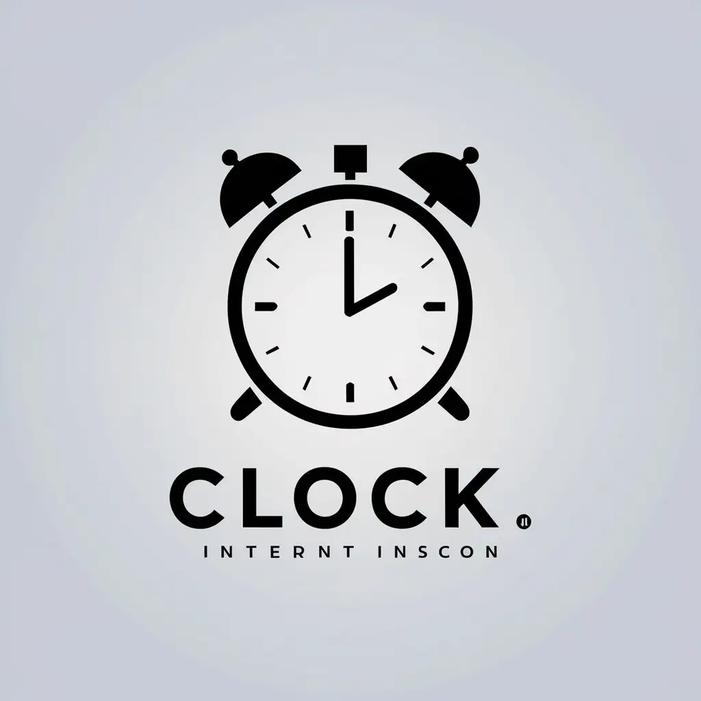 a vector logo design,with the text "clock", main symbol:clock,Minimalistic,be used in Internet industry,clear background