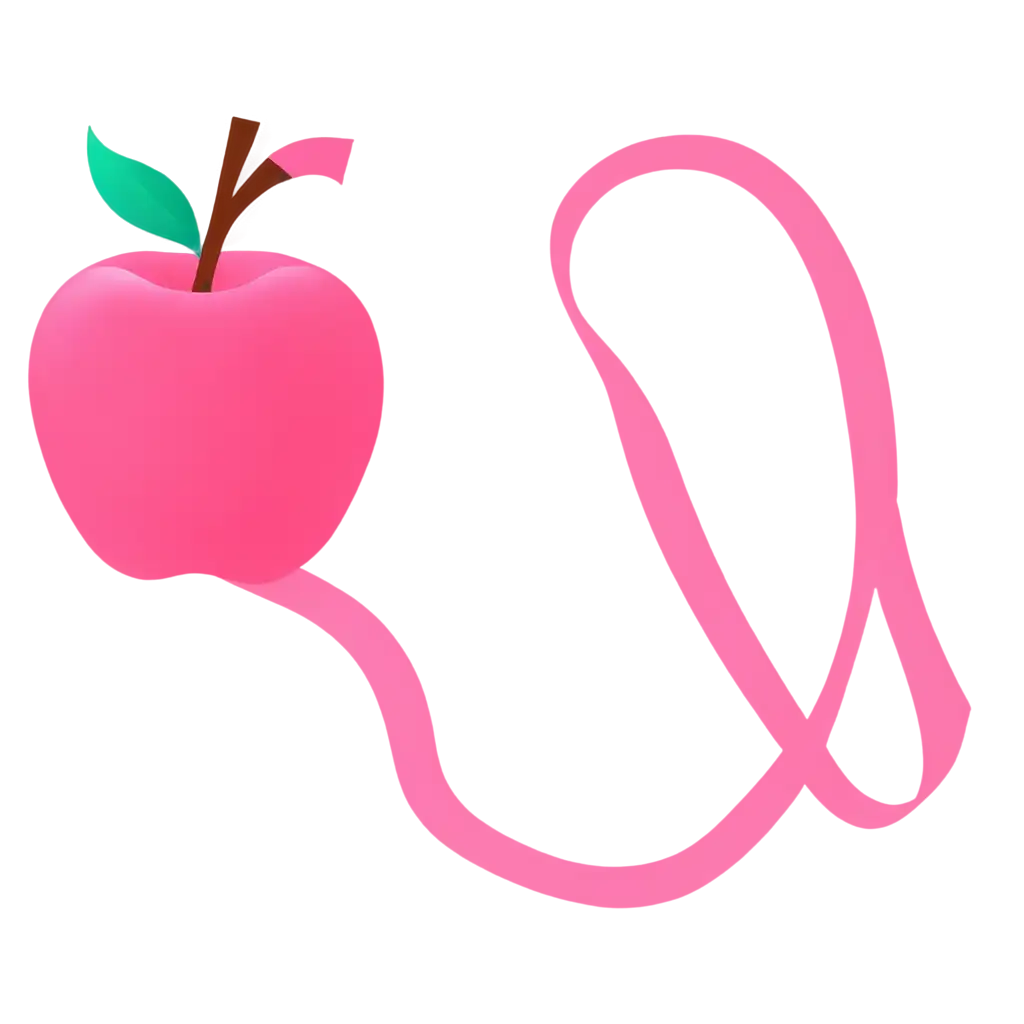 Pink-Apple-for-Breast-Cancer-Awareness-with-Pink-Ribbon-PNG-Image