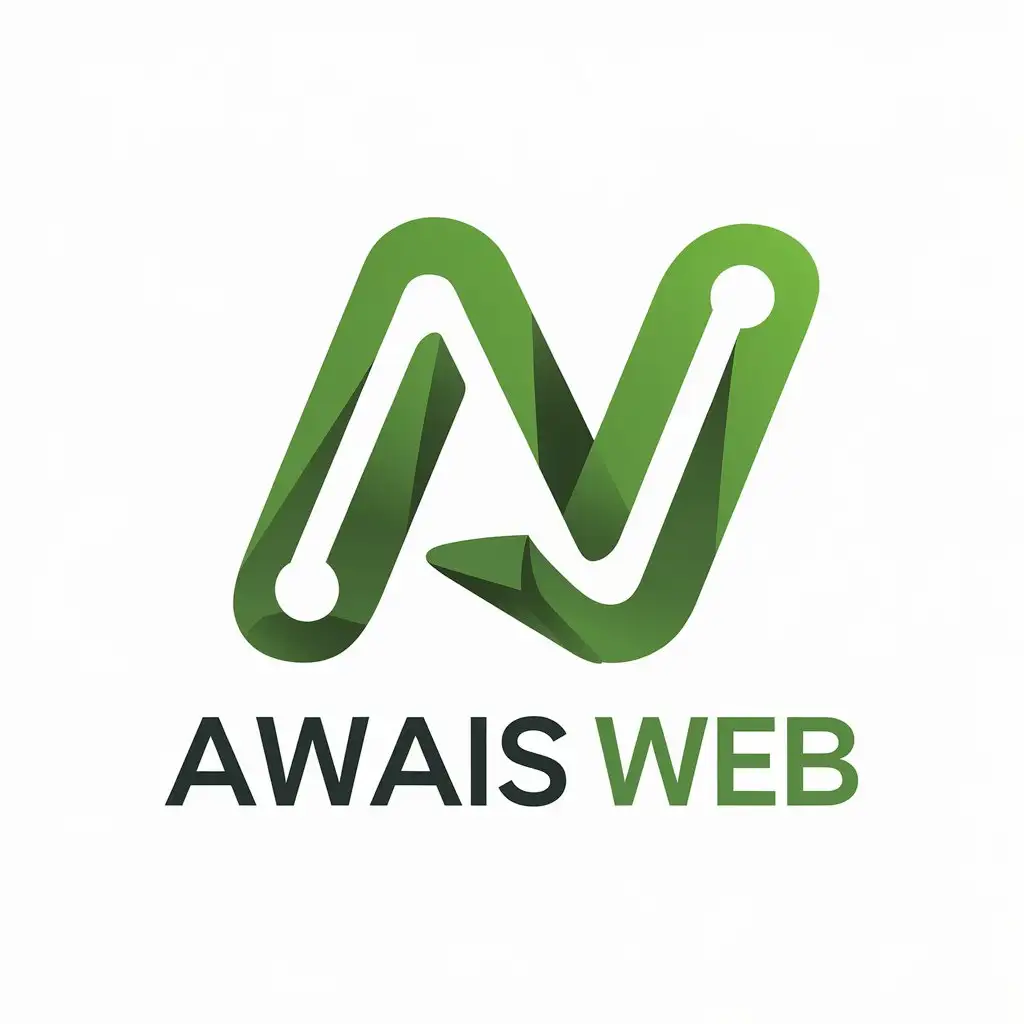 LOGO Design for Awais Web Green Minimalistic Style for Entertainment Industry