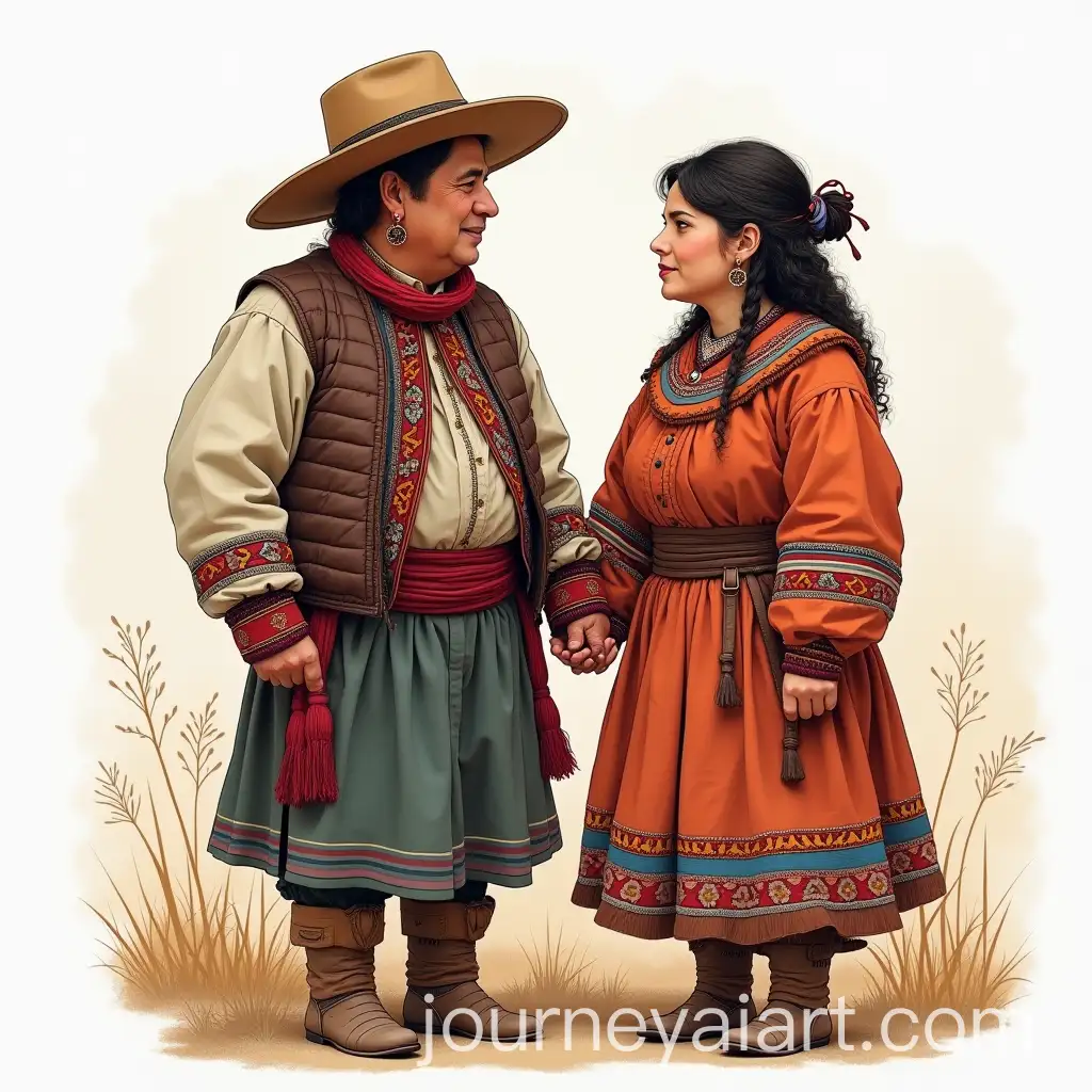AymAymara-Clothing-Drawing-Promptara-Couple-in-Traditional-Bolivian-Clothing-Drawing