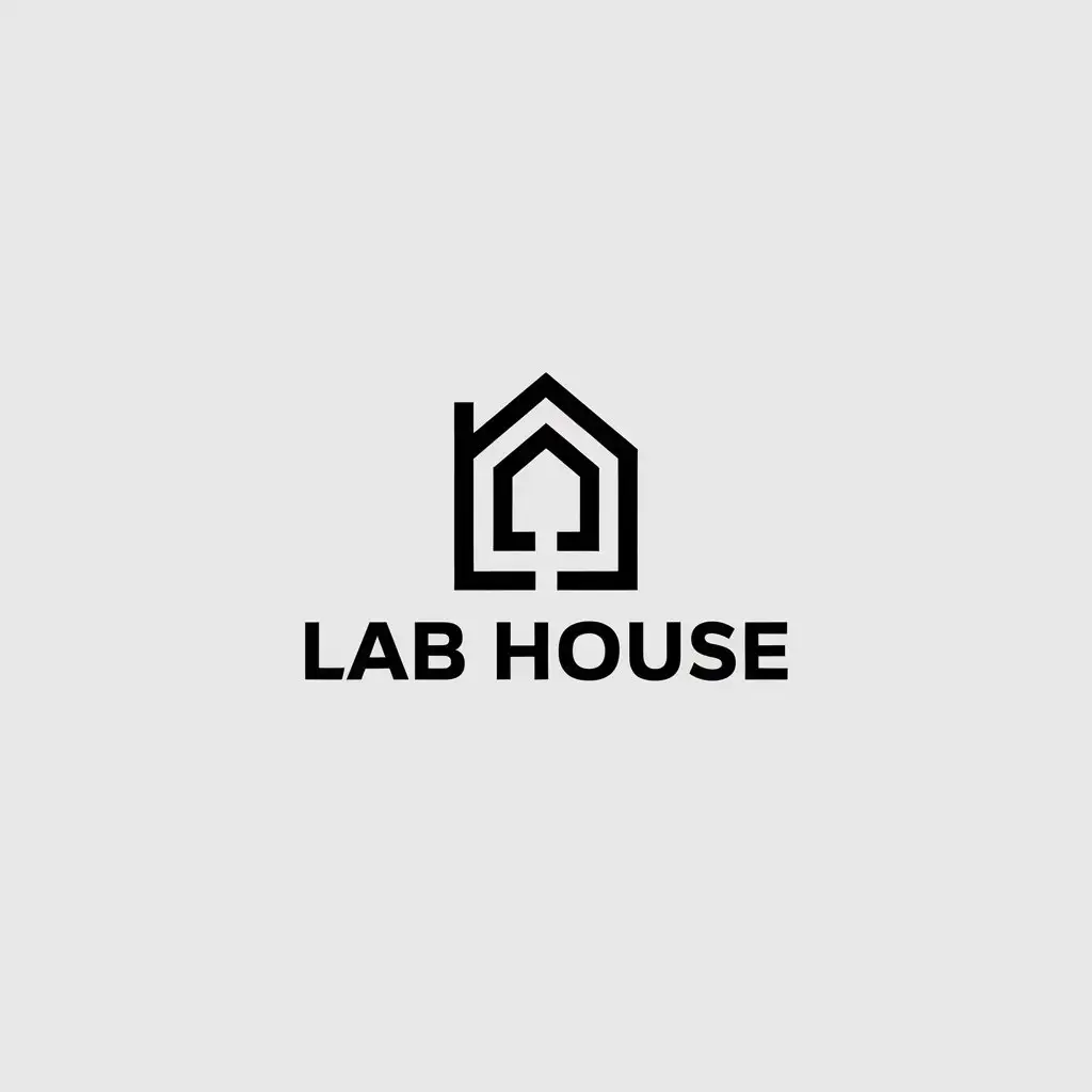 a vector logo design,with the text "Lab House", main symbol:House,Minimalistic,be used in Construction industry,clear background