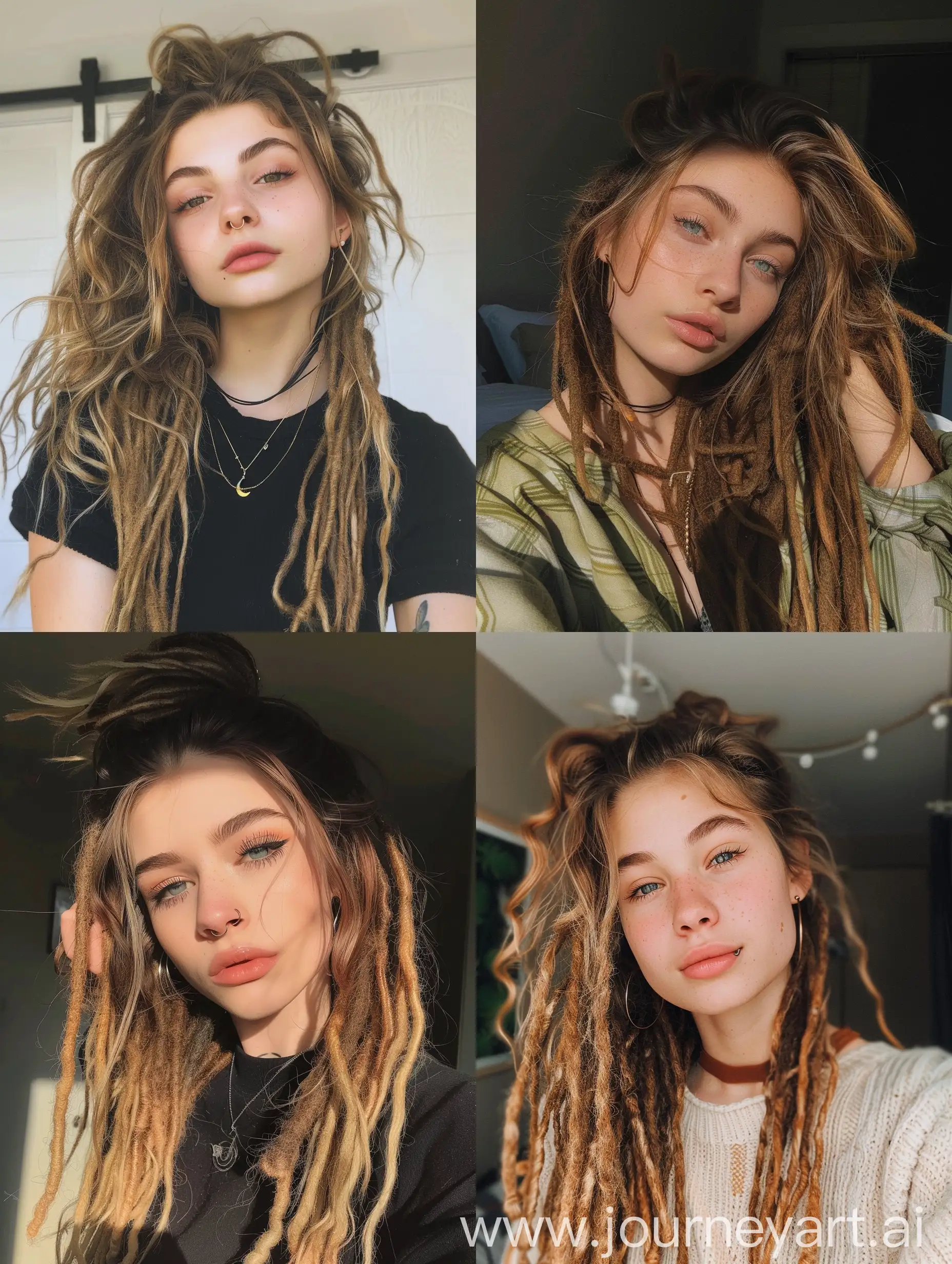 Aesthetic-Instagram-Selfie-of-a-Young-Teenage-Girl-with-Dreadlock-Hair