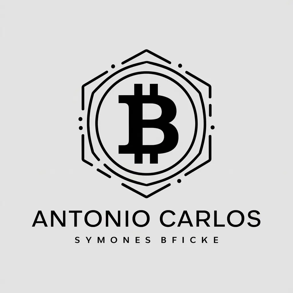 LOGO Design for Antonio Carlos Vector Bitcoin Blockchain Theme for Finance Industry