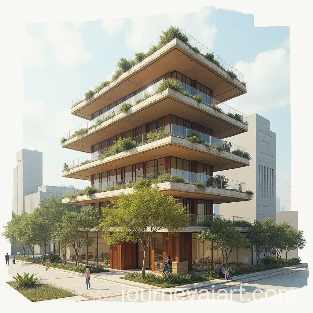 Architectural-Collage-of-Biblioteca-La-Ladera-Medellin-Colombia