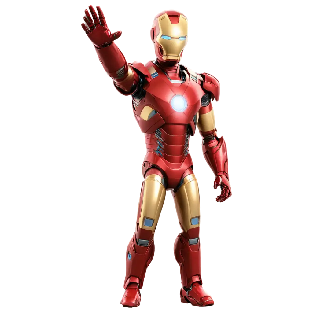 3D character of iron man pointing to the left