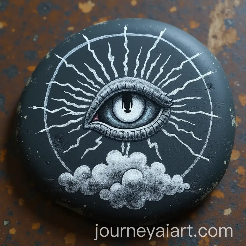 HandDrawn-Chalk-Dragon-Eye-Sketch-on-Stone-with-Lightning-and-Cloud