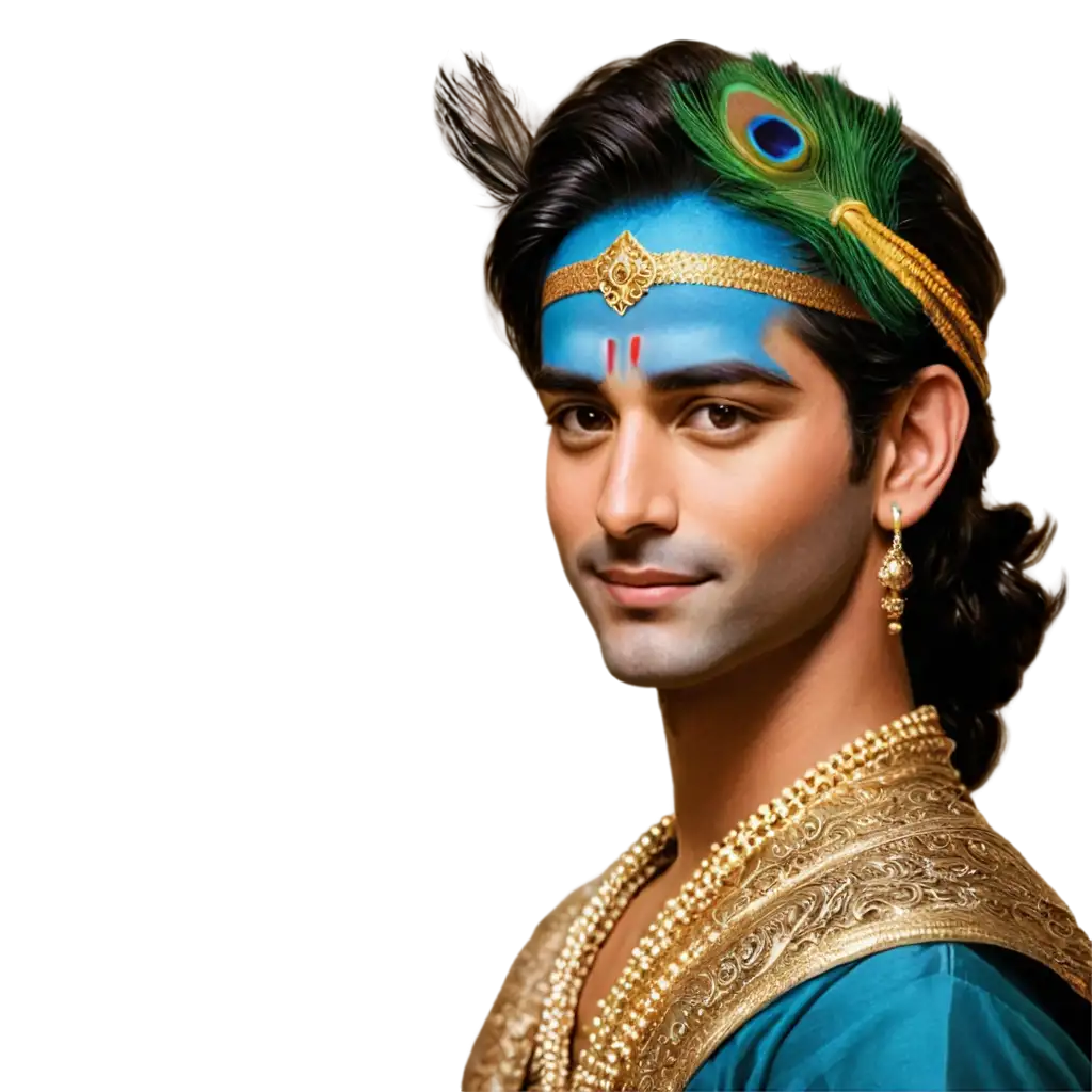 Lord-Krishna-PNG-Image-with-Aura-and-Peacock-Feather-Masculine-Handsome-and-Confident-Headshot