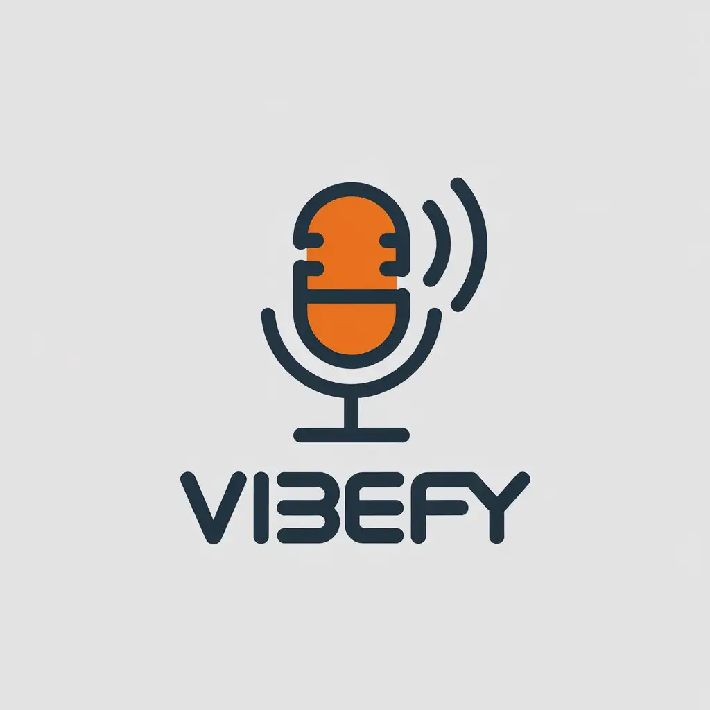 LOGO Design for Vibefy Microphone Symbol with Clear Background and Moderate Style