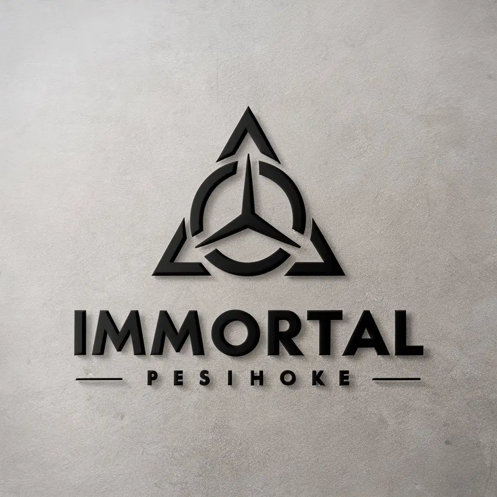 LOGO Design For Immortal Minimalistic Vector Design with Trixylion Symbol on Clear Background