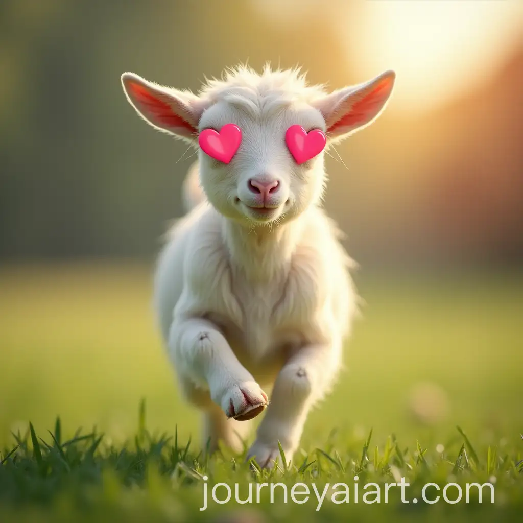 Goat-with-Rosy-Hearts-in-Eyes-Running-on-Lawn