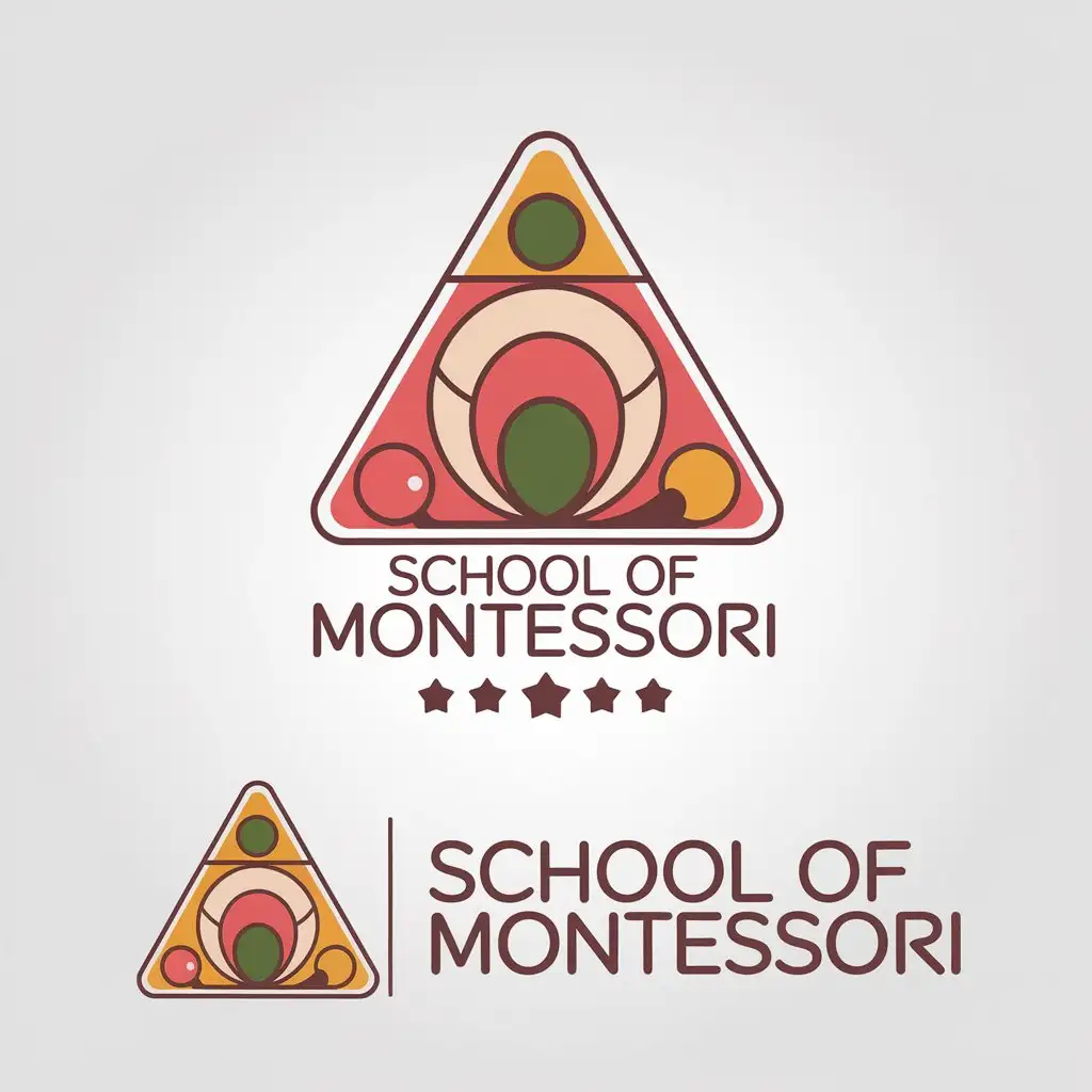 LOGO Design for School of Montessori Playful and Educational Emblem for Kids Learning