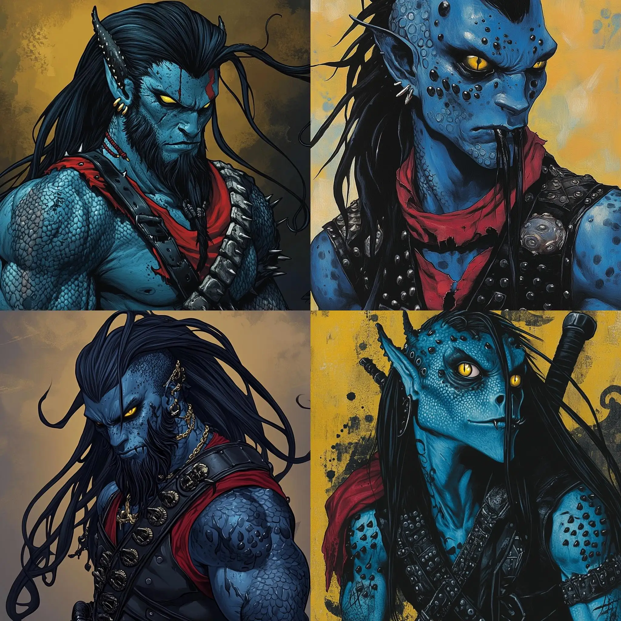 Blueskinned-Human-with-Fish-Gills-and-Tentacle-Hair-in-Comic-Style-Armor