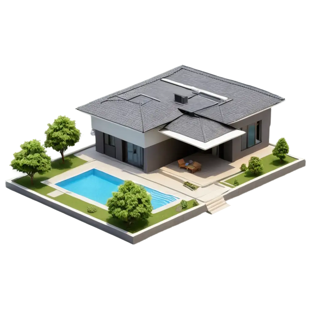 HighResolution-PNG-of-a-Realistic-OneStorey-Villa-with-a-Flat-Roof-Architectural-Bird-Eye-Shot