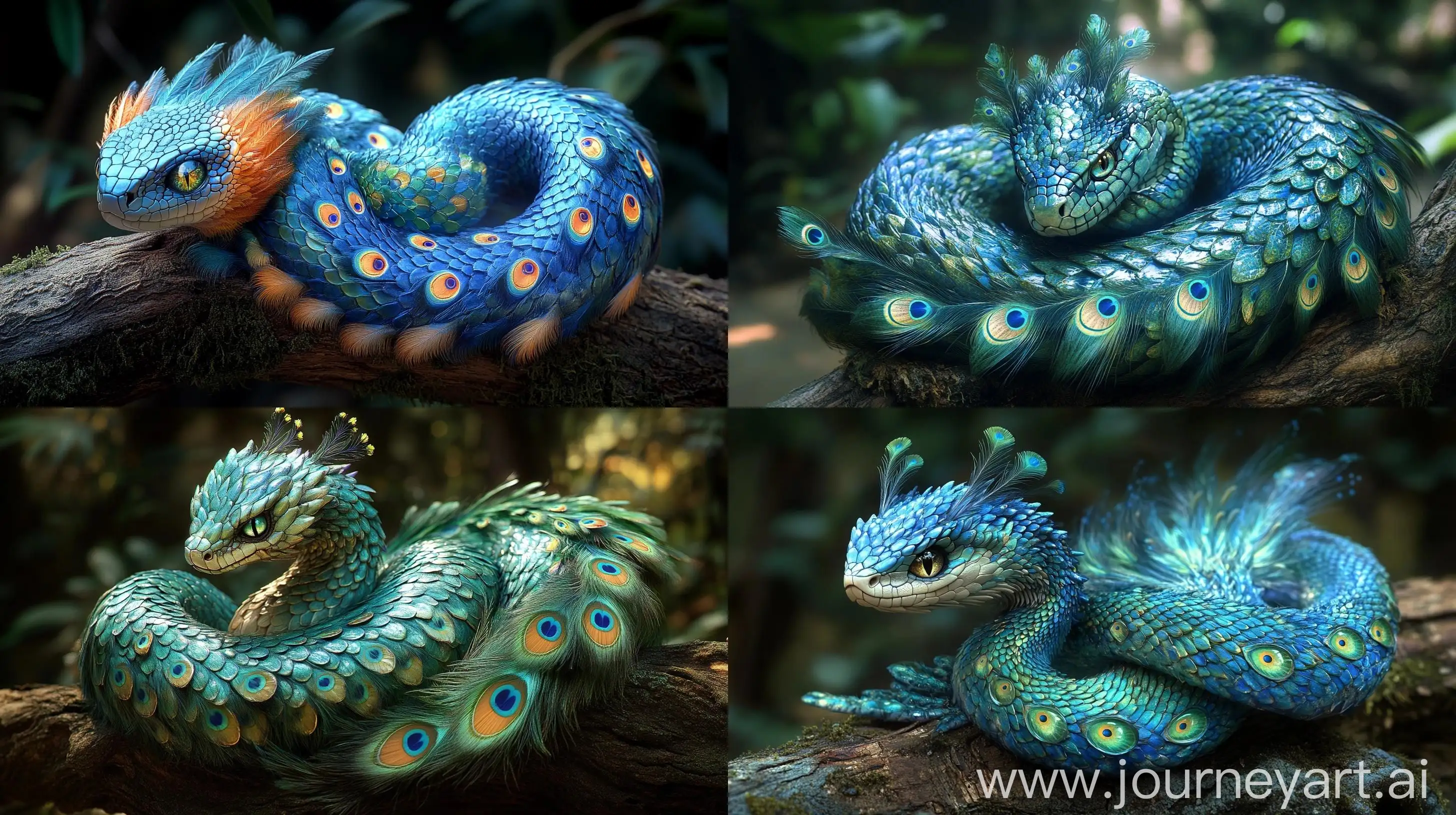 Mystical-SerpentPeacock-Hybrid-in-Tropical-Enchantment