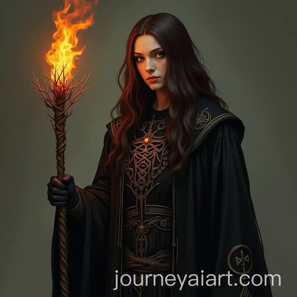 Mysterious-Occultist-in-Brown-Robe-Holding-a-Branch-Torch