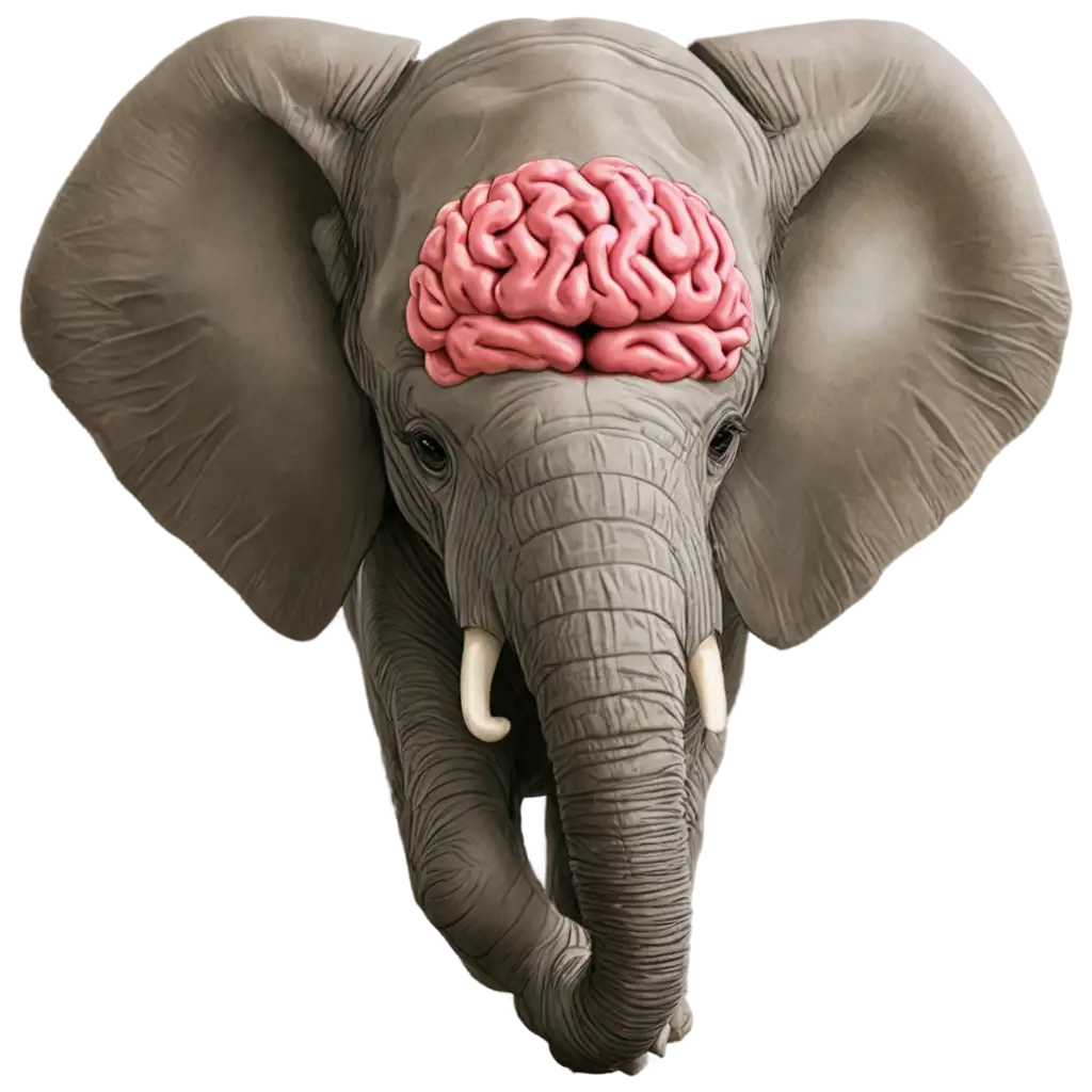 Elephant-with-Brain-PNG-HighQuality-Image-for-Unique-Visual-Content