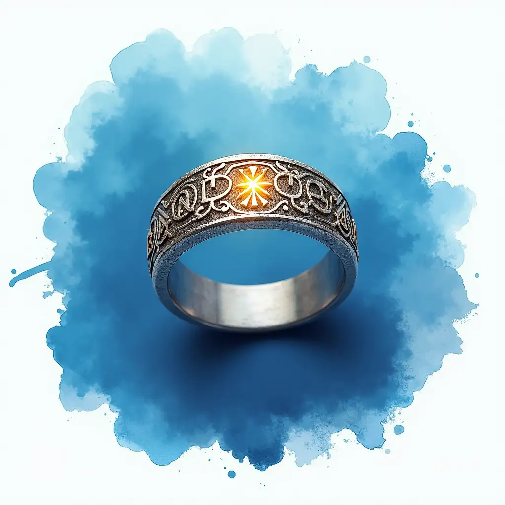 Magical-Silver-Ring-with-Glowing-Runes-in-Mystical-Aura