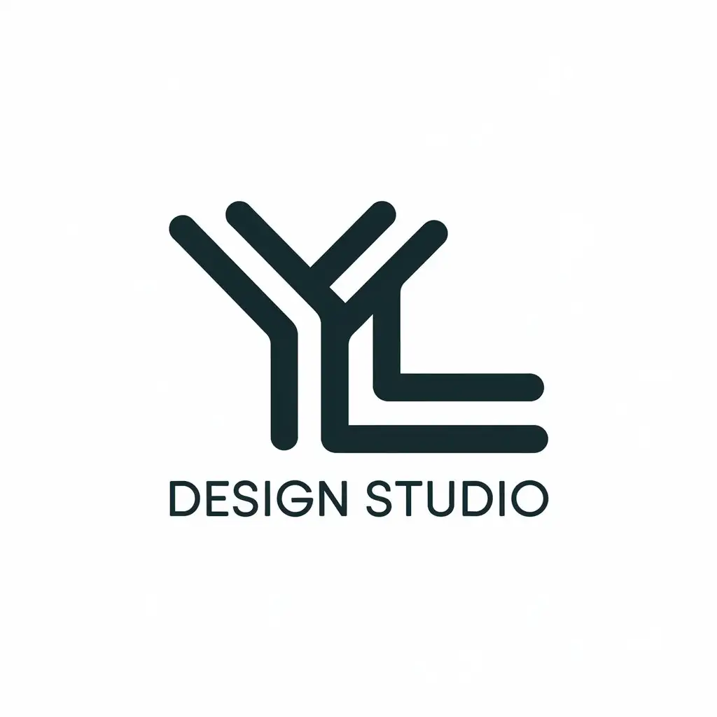 a vector logo design,with the text "YL Design Studio", main symbol:YL,Moderate,be used in Internet industry,clear background