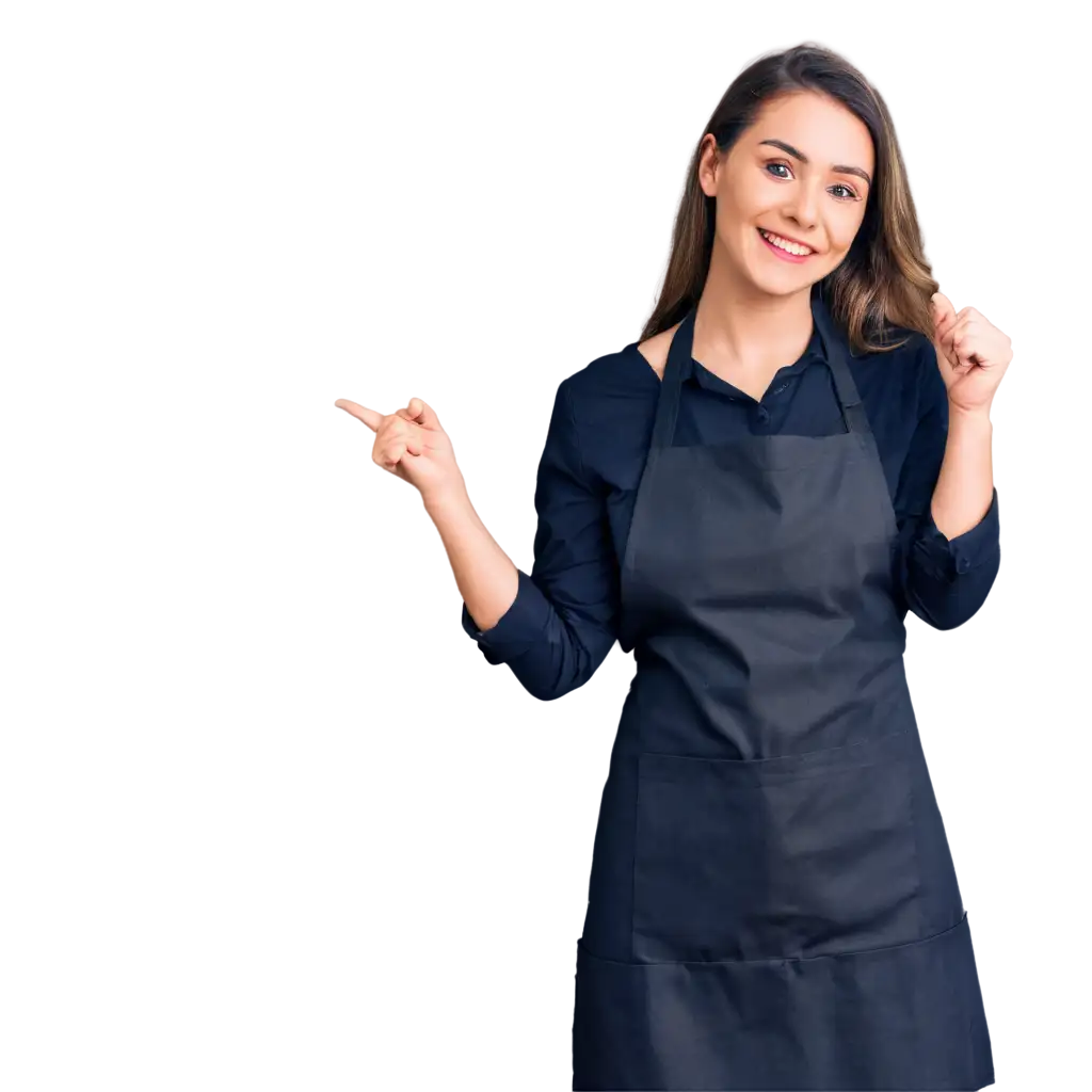 Smiling-Girl-Hairdresser-PNG-Professional-Image-in-Black-Shirt-and-Apron