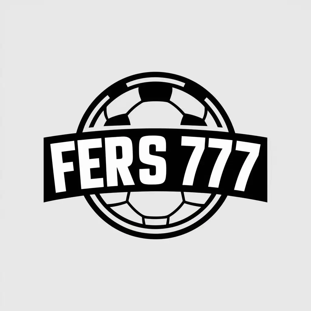 a vector logo design,with the text "Fers777", main symbol:football,Moderate,be used in football industry,clear background