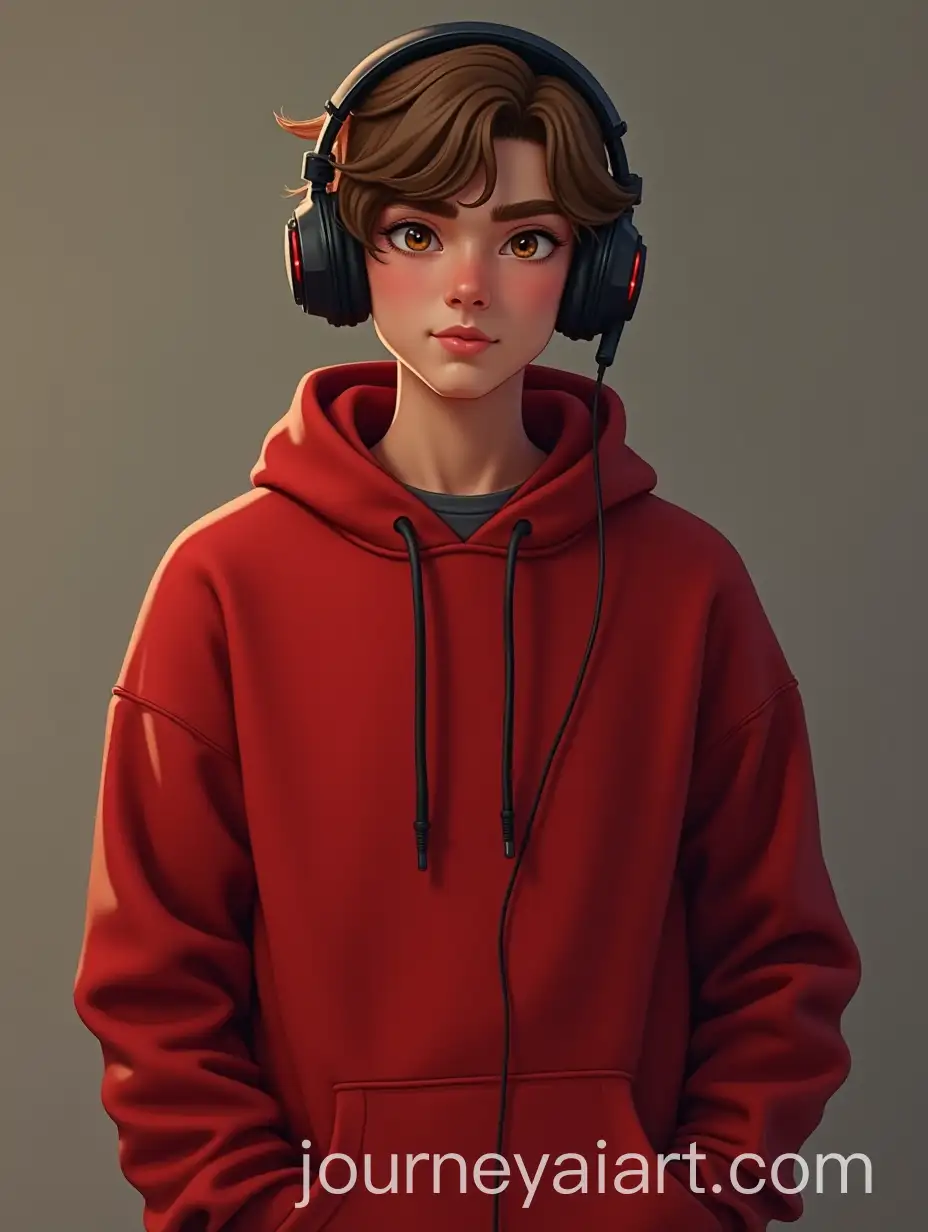 Confident-Young-Adult-Gamer-with-Headphones-and-Red-Sweatshirt