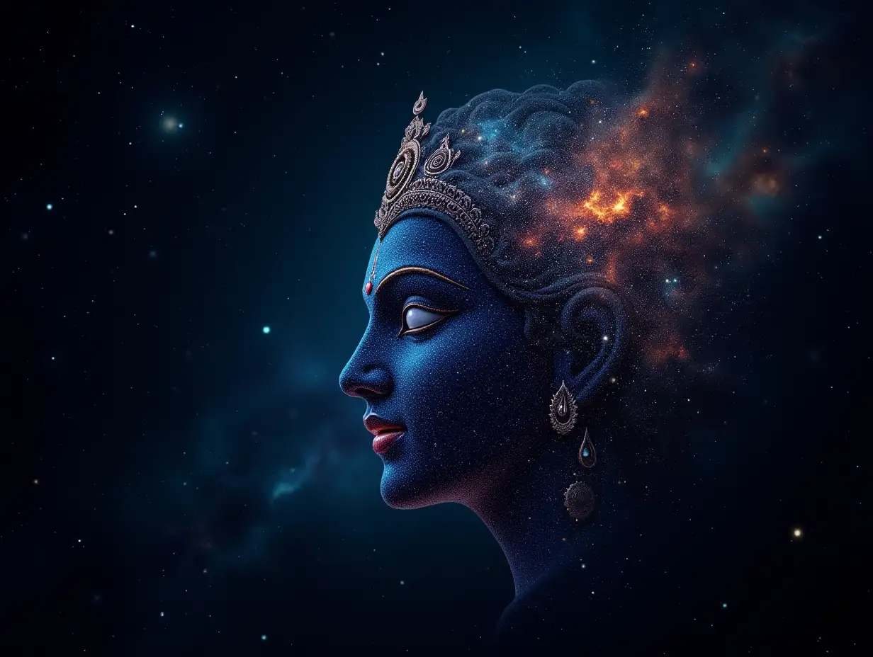 Cosmic-Portrait-of-Shree-Krishna-Amidst-Nebulae-and-Galaxies