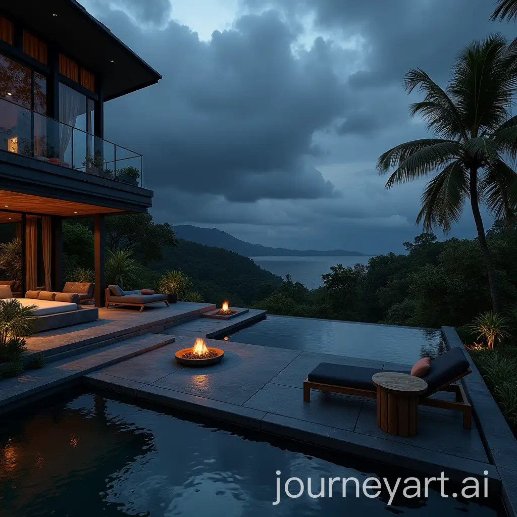 Modern-Terrace-Oasis-with-Jacuzzi-Surrounded-by-Tropical-Forest