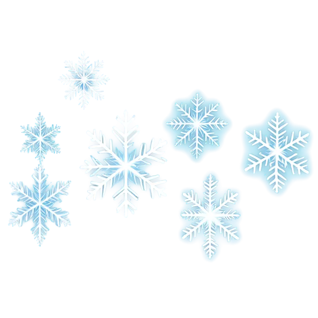 Realistic-White-Snowflakes-with-Light-Blue-Shine-HighQuality-PNG-Image-for-Winter-Themes