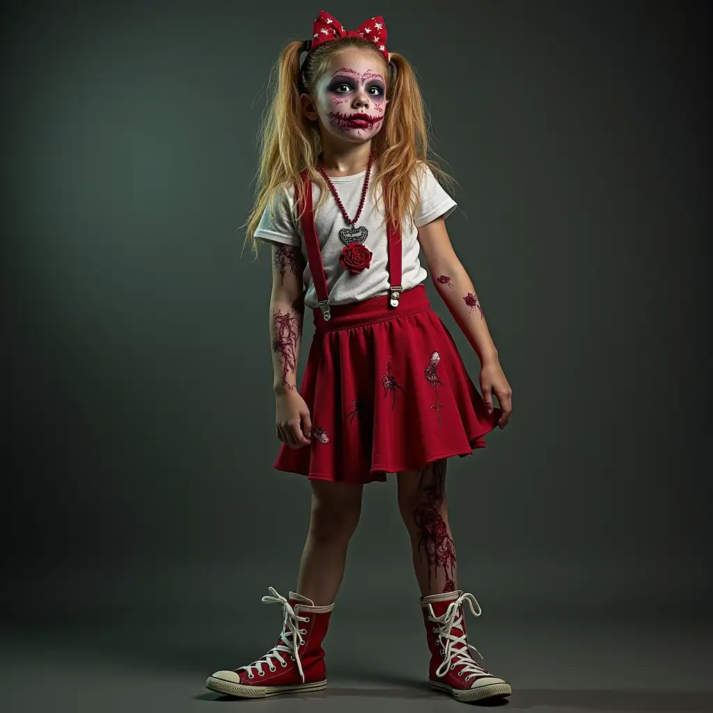 Teen Girl in Glam Zombie Costume with Shoes