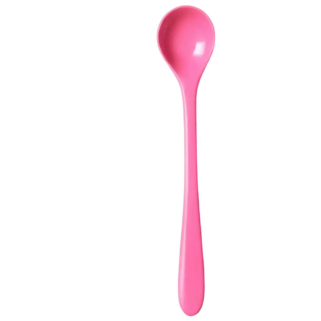 Plastic-Pink-Color-Spoon-with-Big-Head-PNG-Image-Creative-Design-Concept