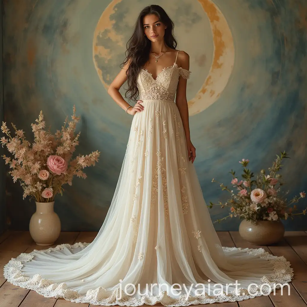 Boho-Floral-Crescent-Moon-Engagement-Dress-with-Navy-Highlights