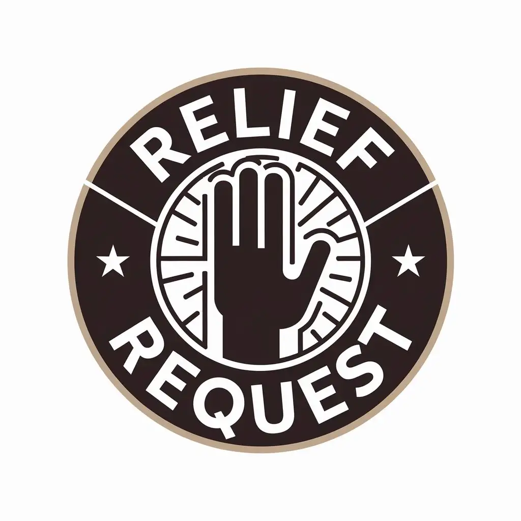 LOGO Design for Relief Request Compassionate Blue White with Helping Hands and a Heart Symbol for Nonprofit Industry