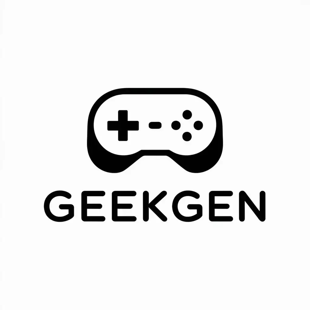 LOGO Design for Geekgen Minimalistic Gamepad Symbol for Entertainment Industry