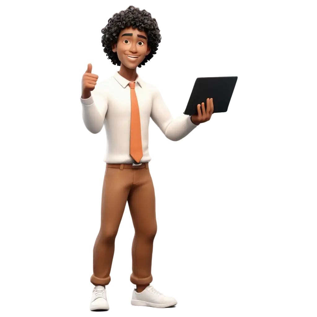 Stylized-3D-PNG-Image-of-a-Young-Man-with-Black-Curly-Hair-Giving-an-Enthusiastic-Presentation