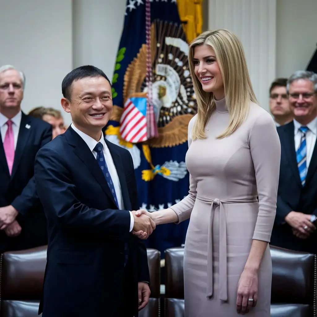 Ma-Yun-and-Ivanka-Trump-Shaking-Hands-in-a-Business-Meeting