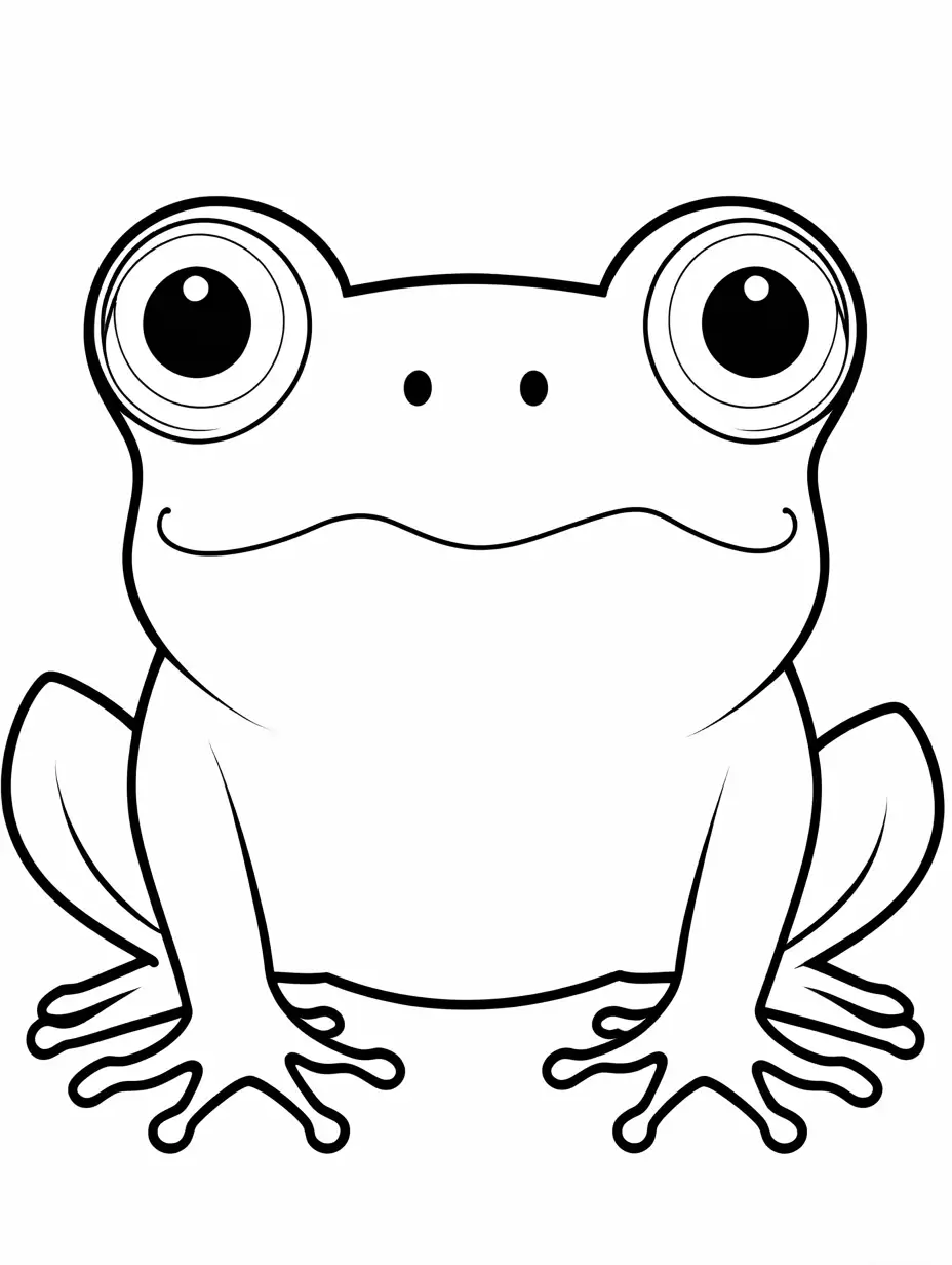 Frog-Coloring-Page-for-Kids-Simple-Line-Art-on-White-Background