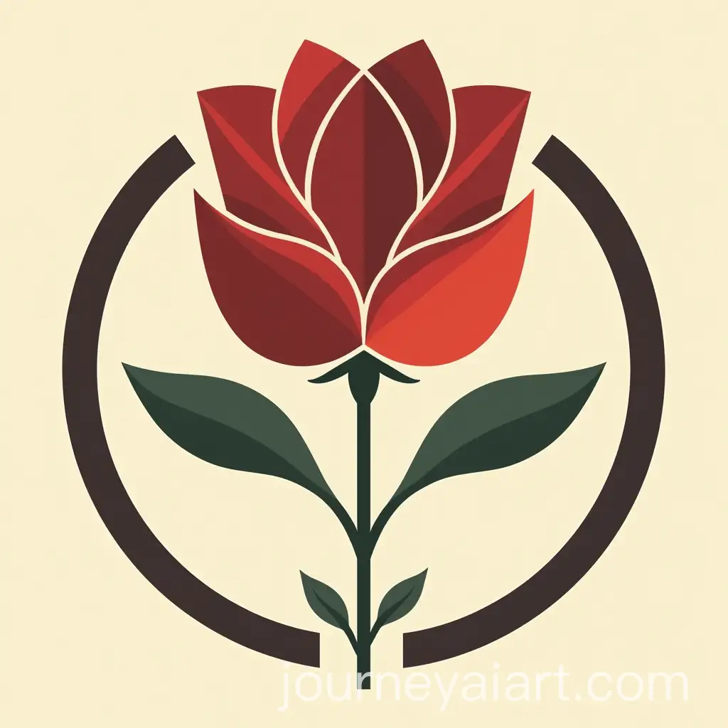 Minimalist-Flat-Vector-Logo-of-a-Rose-with-Ouroboros-Design