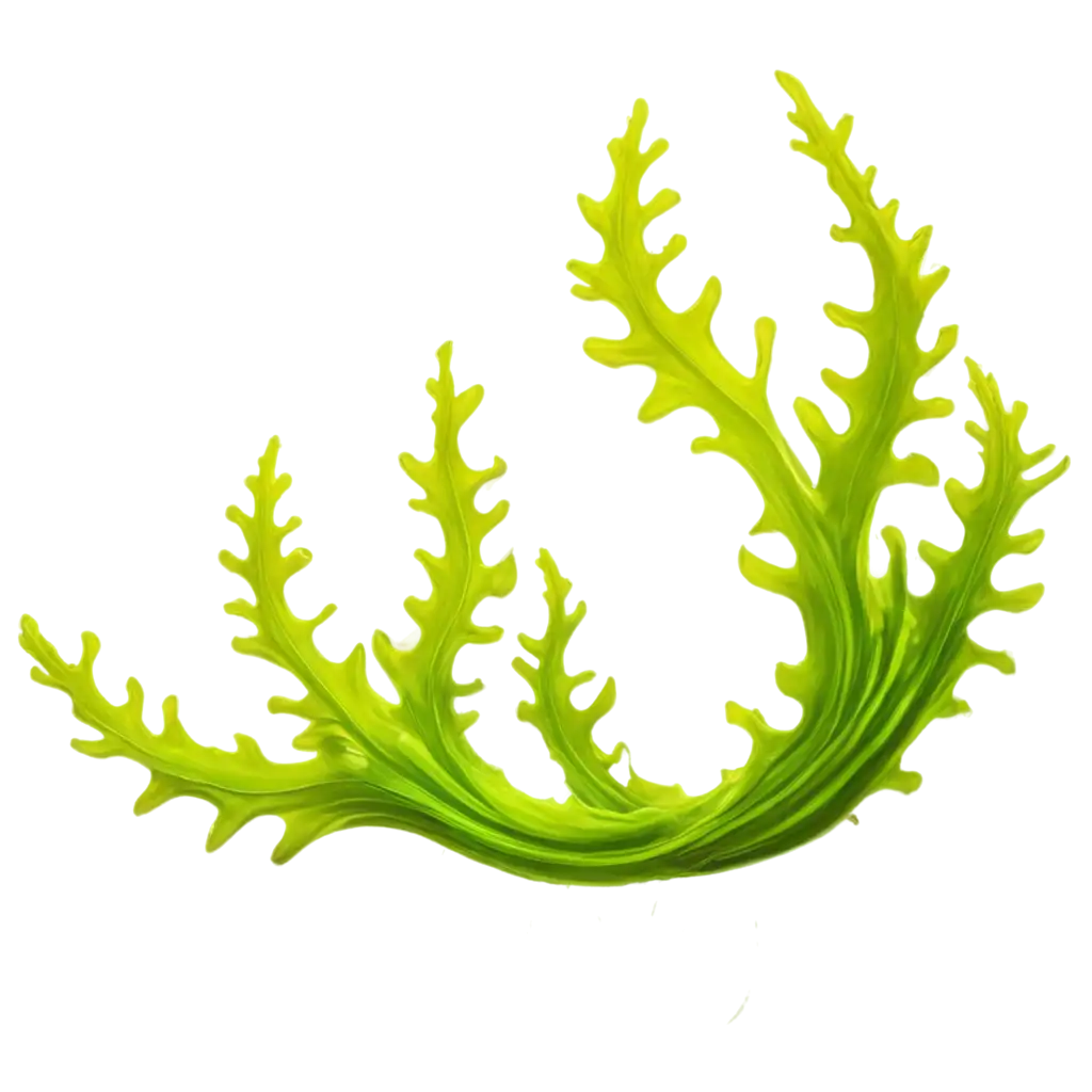 HighResolution-Vibrant-Green-Seaweed-PNG-Undulating-Marine-Flora-with-Transparent-Background