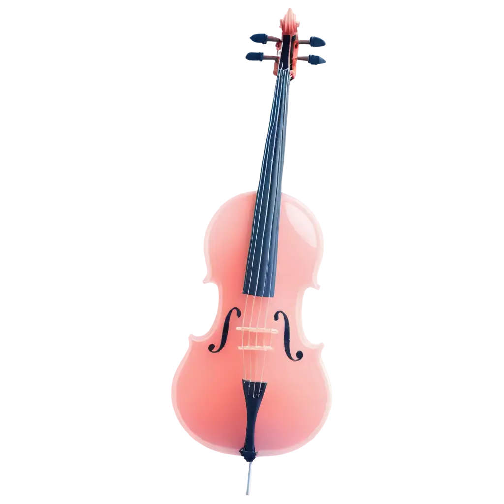 light Pink-white gradient, Translucent Cello icon, vector, 3D, Icon, Iconic, Color Grid, Wide Shot,