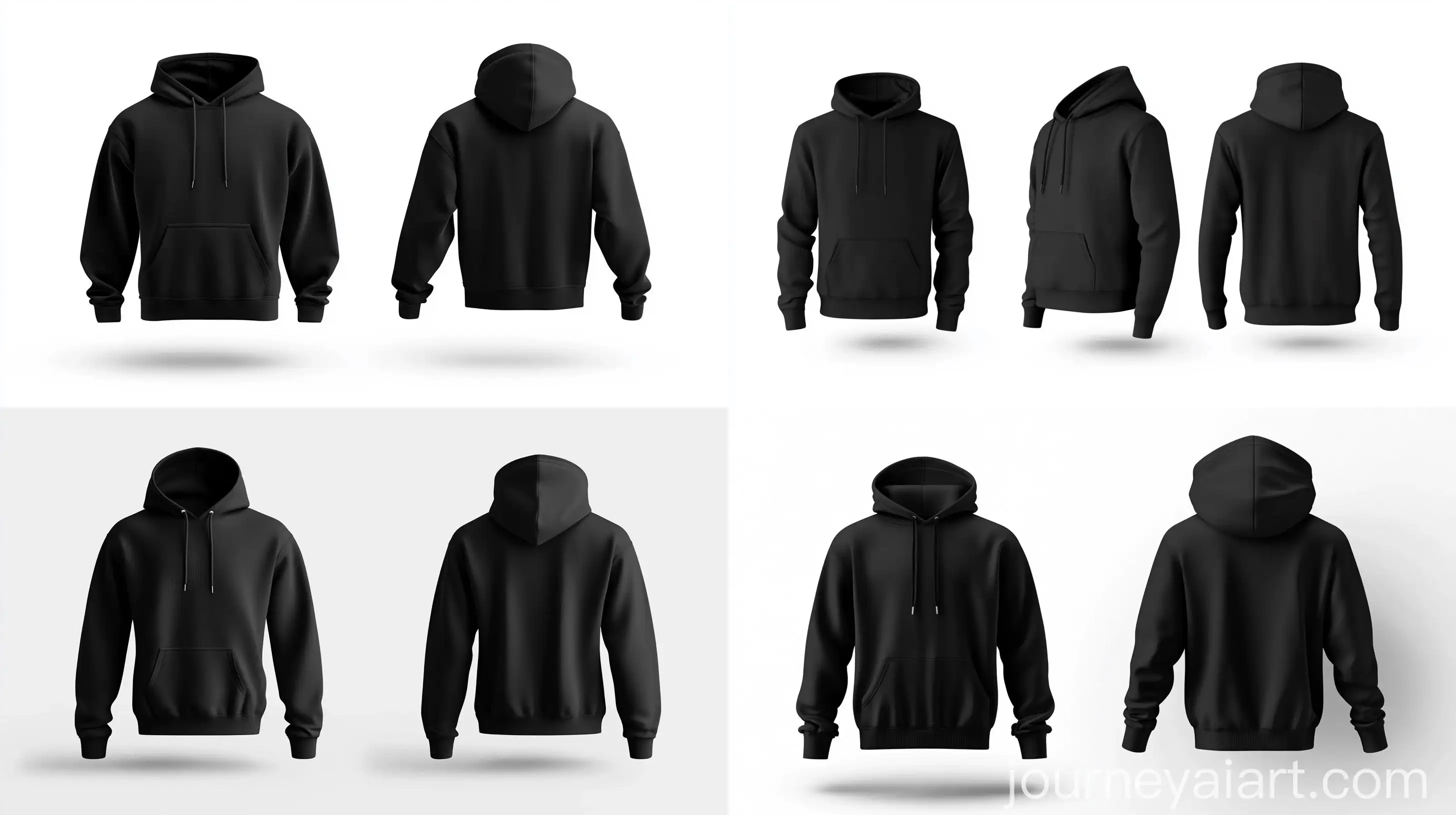 Minimalist-Black-Hoodie-Front-and-Back-View-Plain-Design