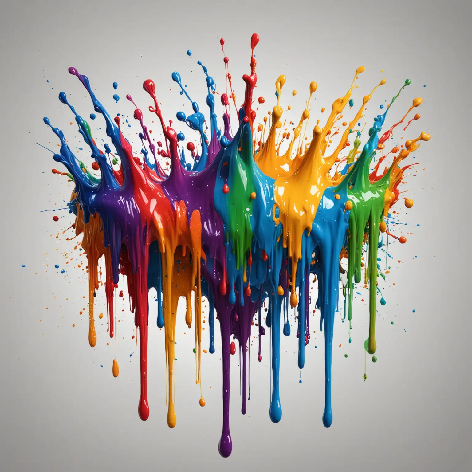 Colorful Splash Paint Drips in Five Vibrant Hues