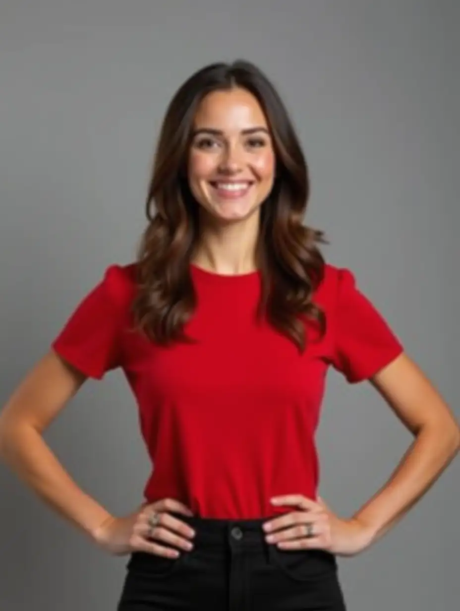 20YearOld-Female-Business-Photoshoot-in-Corporate-Red-TShirt