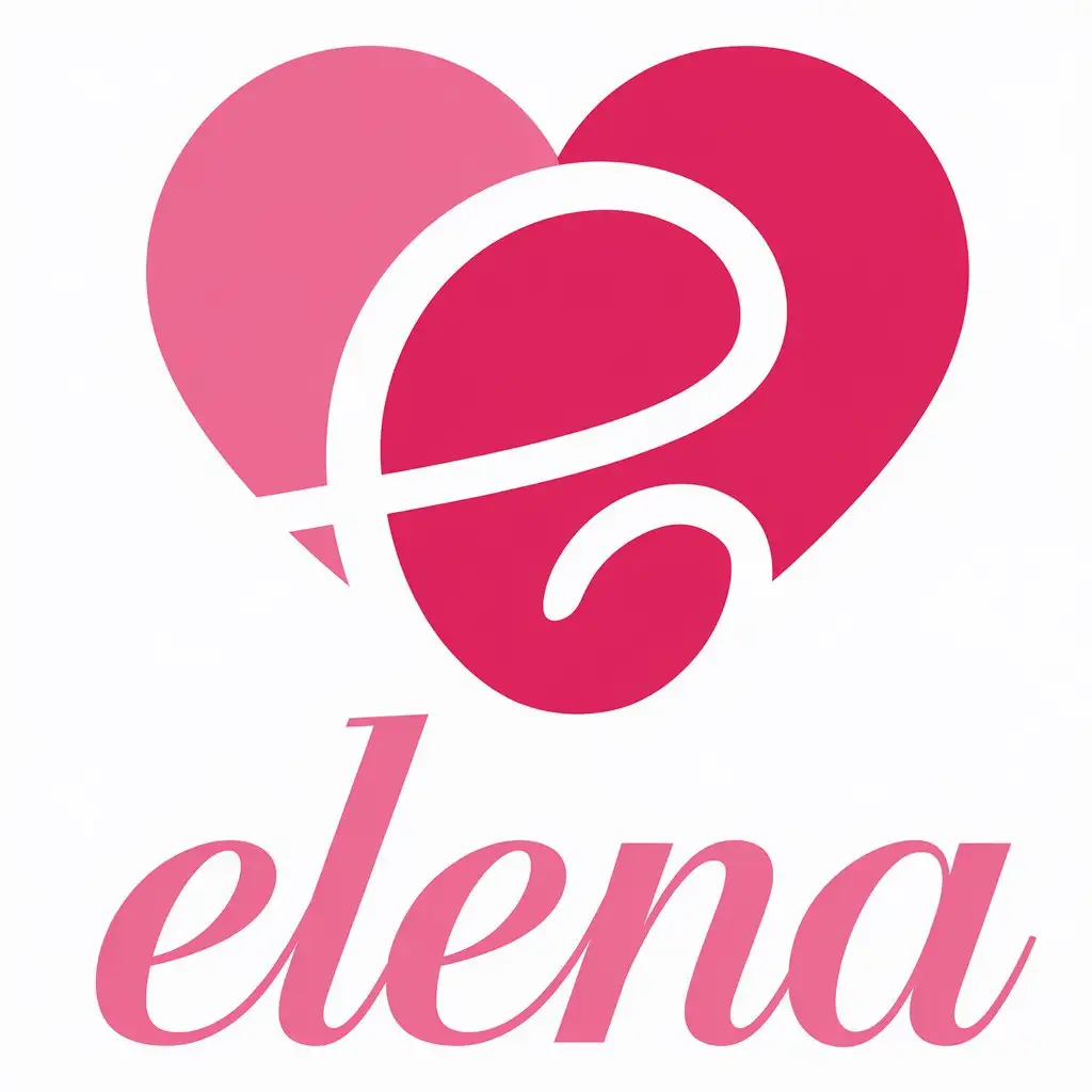 LOGO Design for Elena Heart Symbol with Clear Background