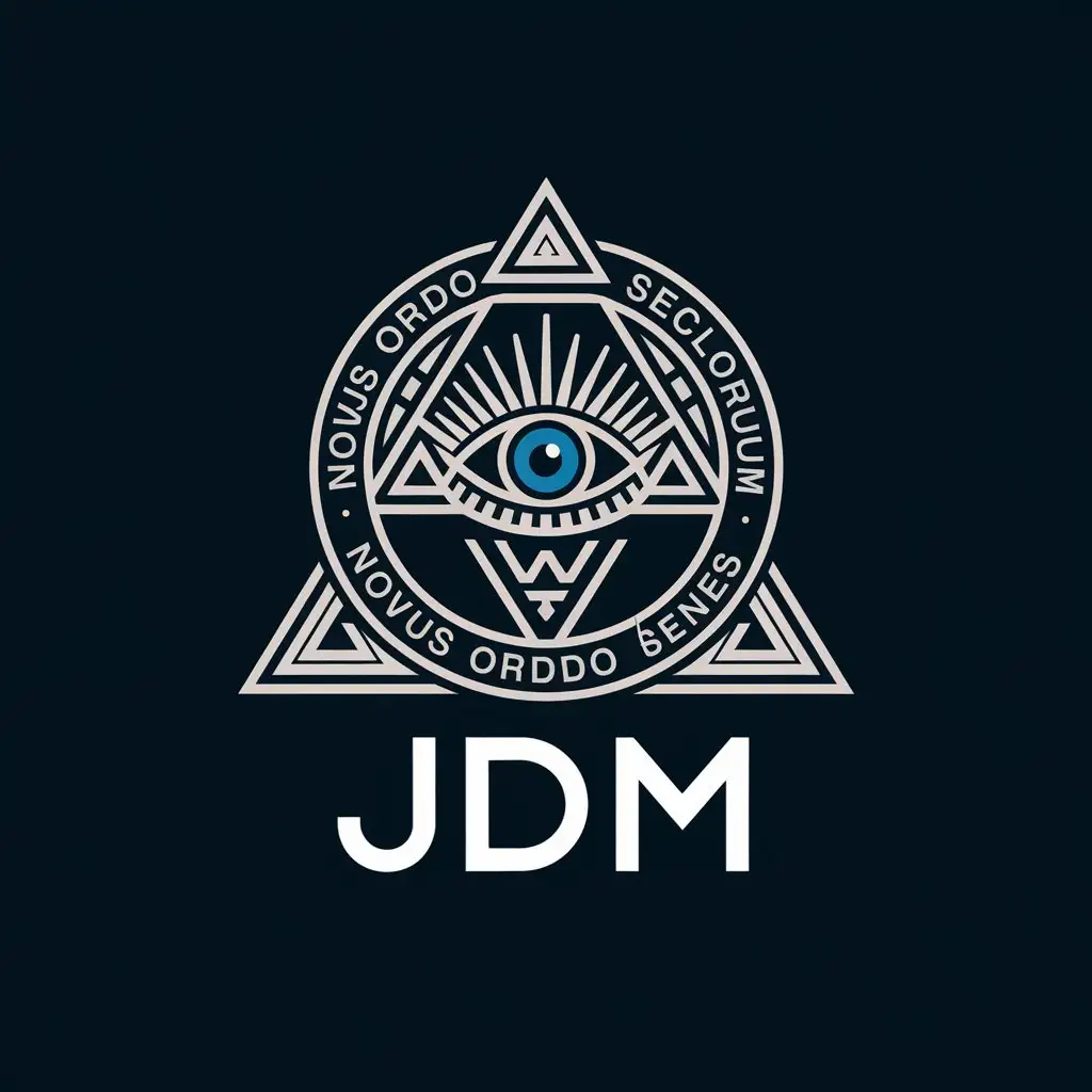 LOGO Design For JDM Mysterious Illuminati Symbol in Deep Blue