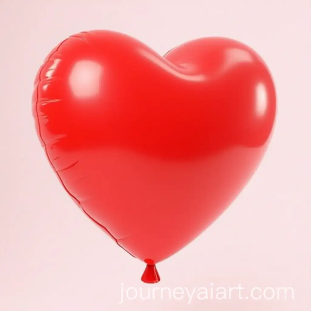 Red-Heart-Shape-Glossy-Balloons-Floating-in-Clear-Air